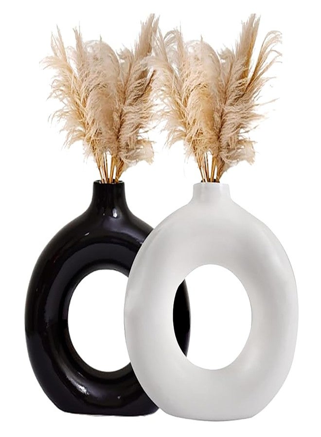 Rousrie Aesthetic Ceramic Flowers Vase for Bedroom, Living Room, Dining Table and More for Home Decoration and Gifting Flowers Pot Size: 4 inches | Set of 2 Beautiful Ceramic Vases - Image 2